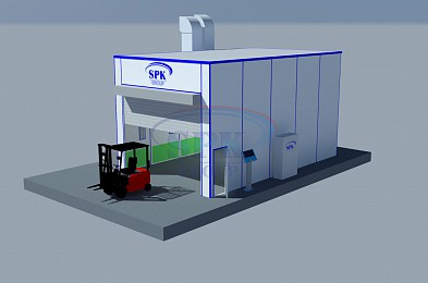 Окрасочно-сушильная камера тупикового типа SPK-10.6.5 для металлоконструкций